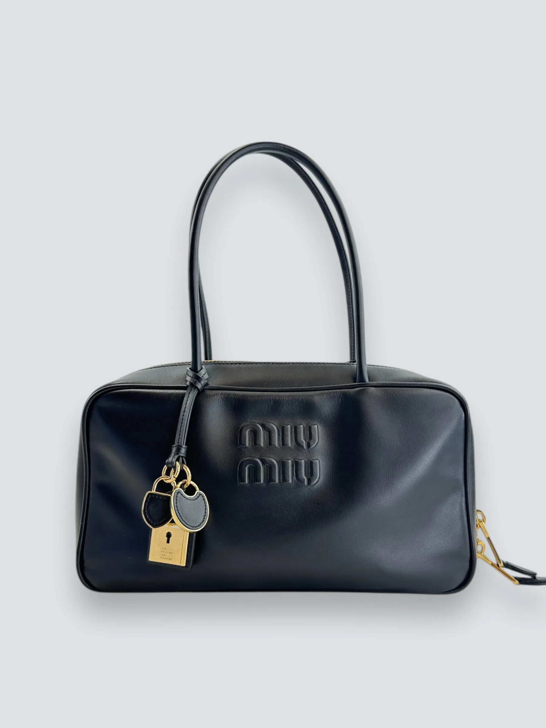 MiuMiu Black Leather "Beau" Shoulder Bag