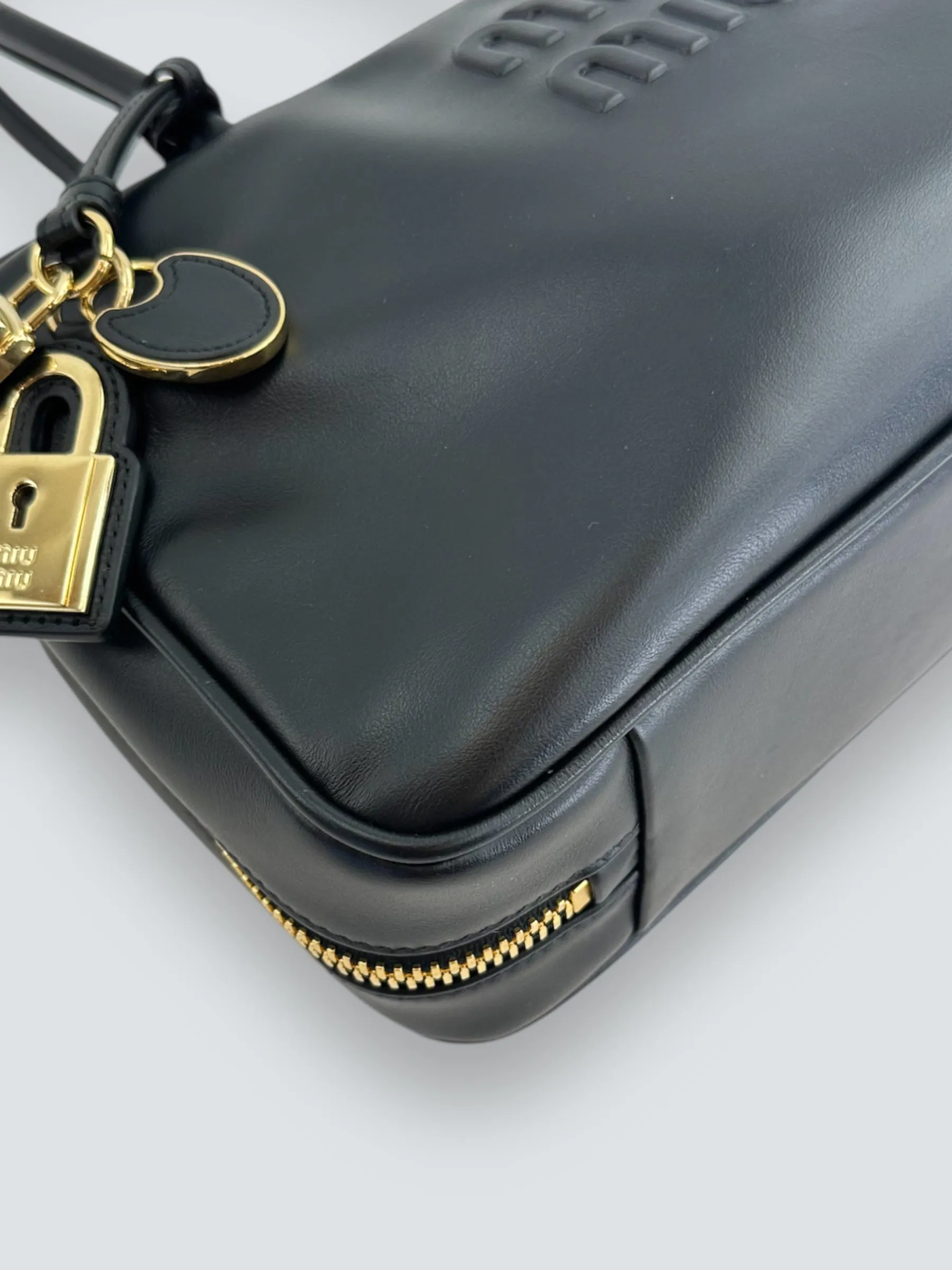 MiuMiu Black Leather "Beau" Shoulder Bag