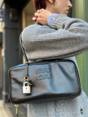 MiuMiu Black Leather "Beau" Shoulder Bag
