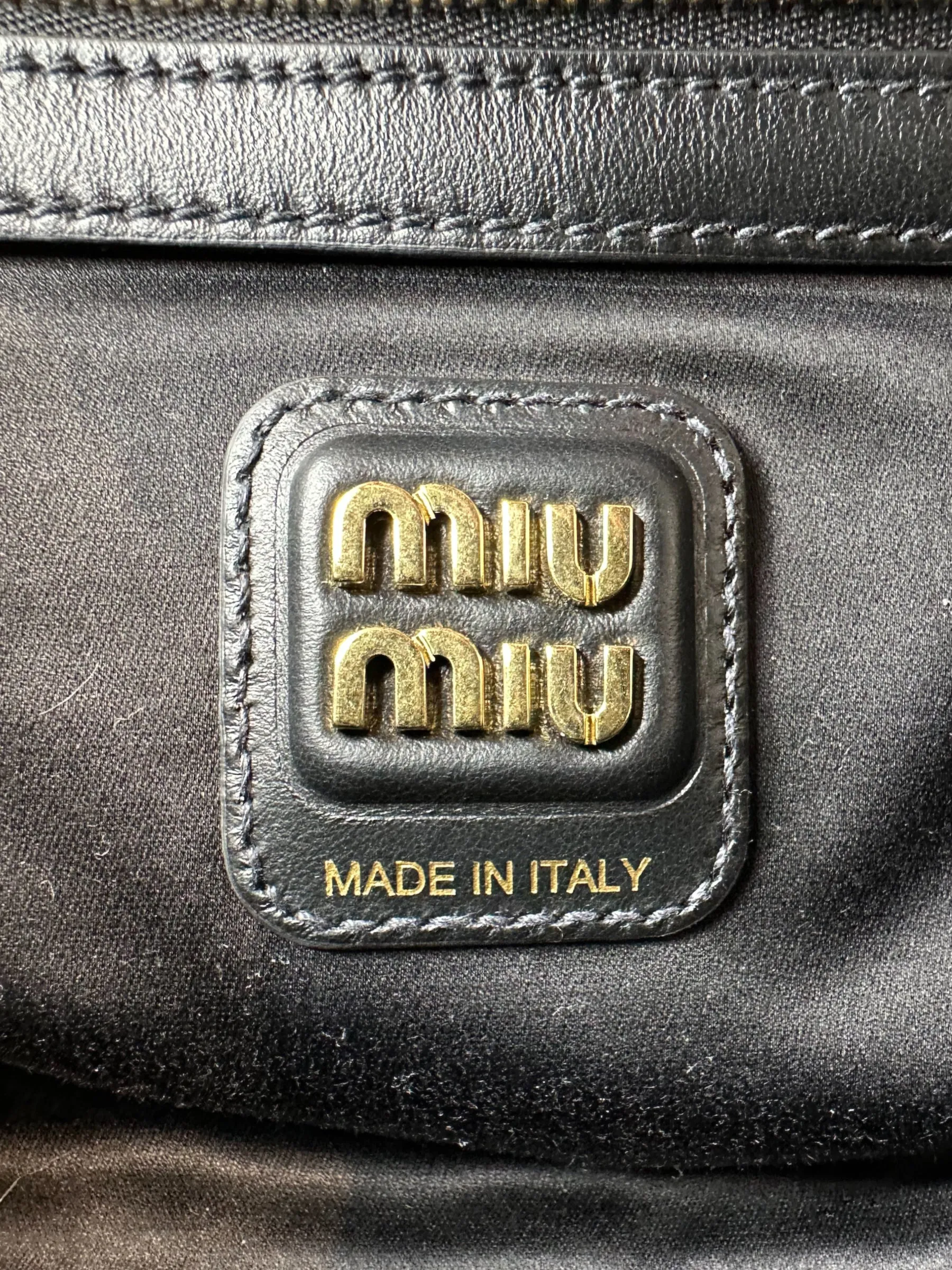 MiuMiu Black Leather "Beau" Shoulder Bag