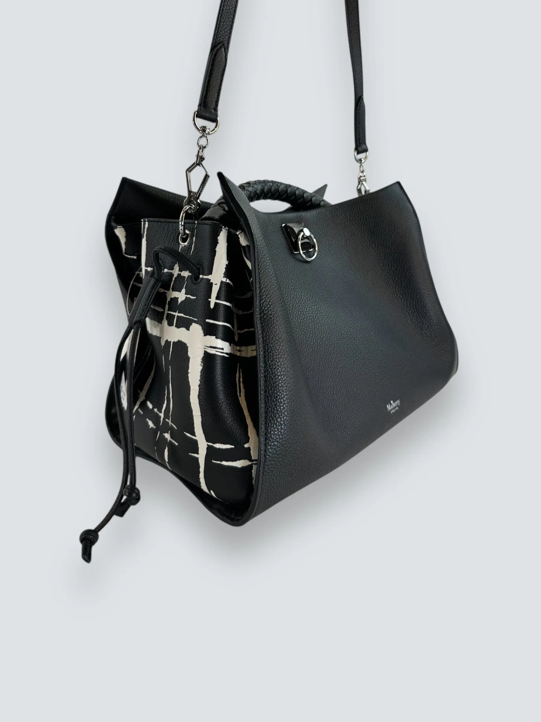 Mulberry Black Leather "Iris" Shoulder Bag