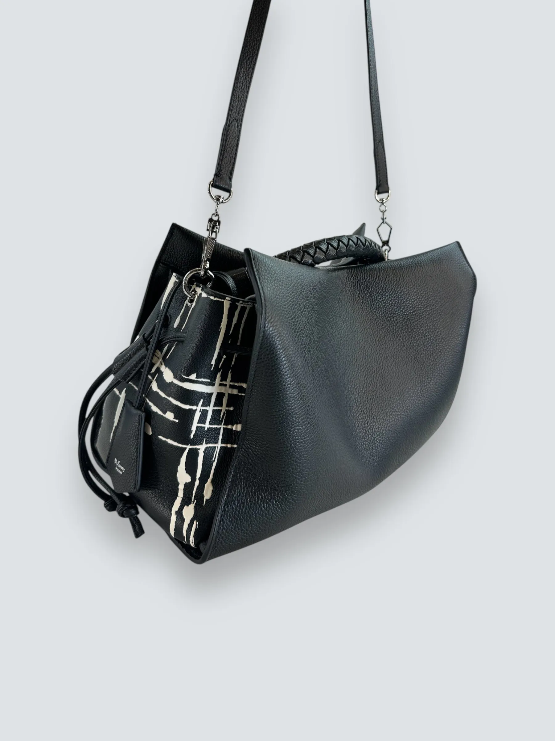 Mulberry Black Leather "Iris" Shoulder Bag