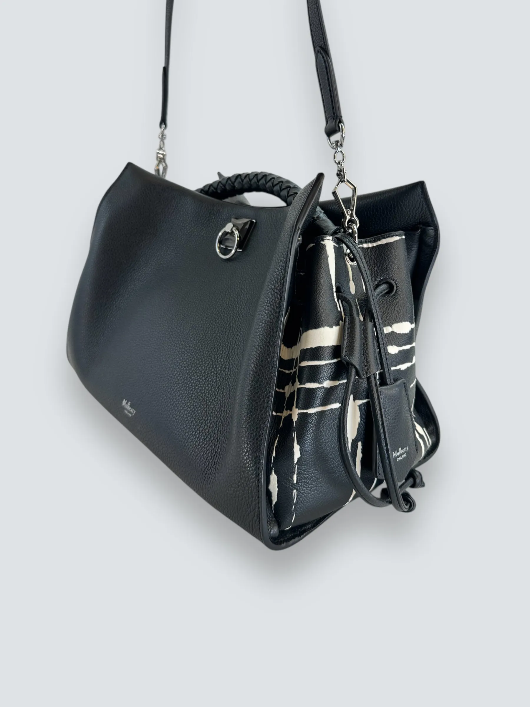 Mulberry Black Leather "Iris" Shoulder Bag