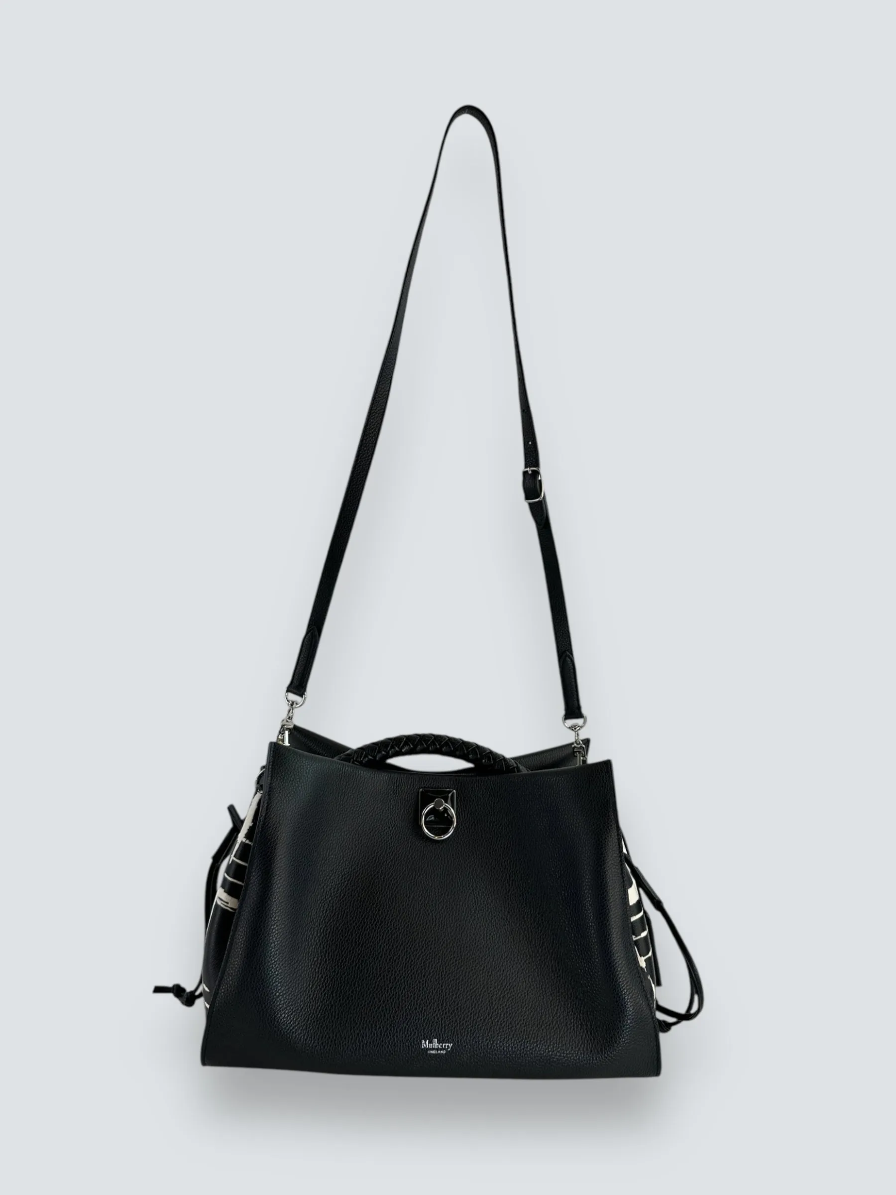 Mulberry Black Leather "Iris" Shoulder Bag