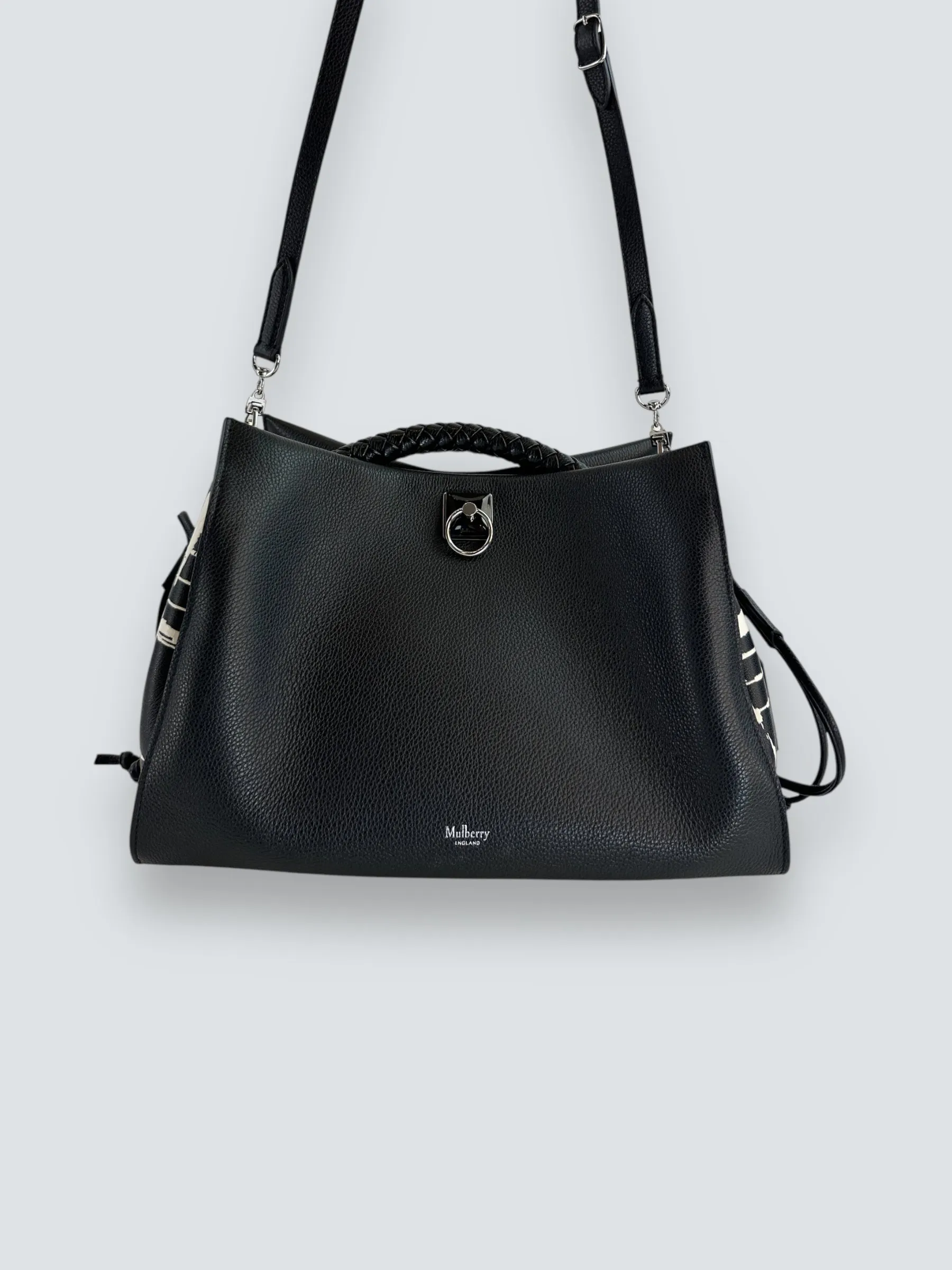 Mulberry Black Leather "Iris" Shoulder Bag