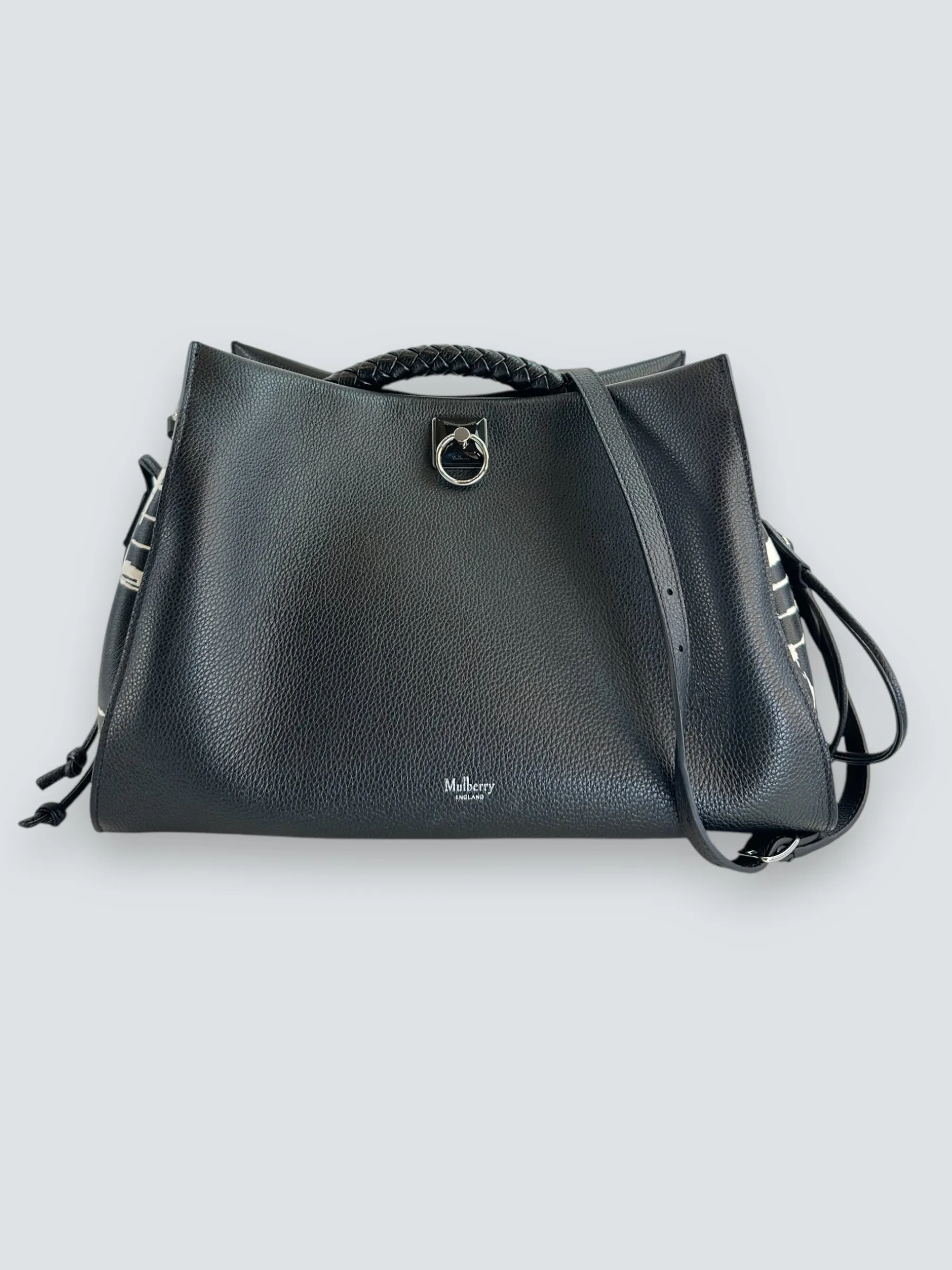 Mulberry Black Leather "Iris" Shoulder Bag