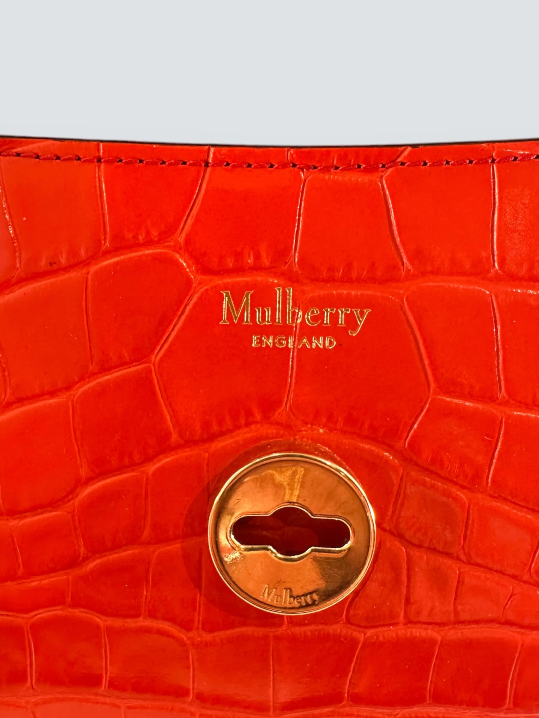 Mulberry Red Croc Print Leather ??Harlow?? Satchel