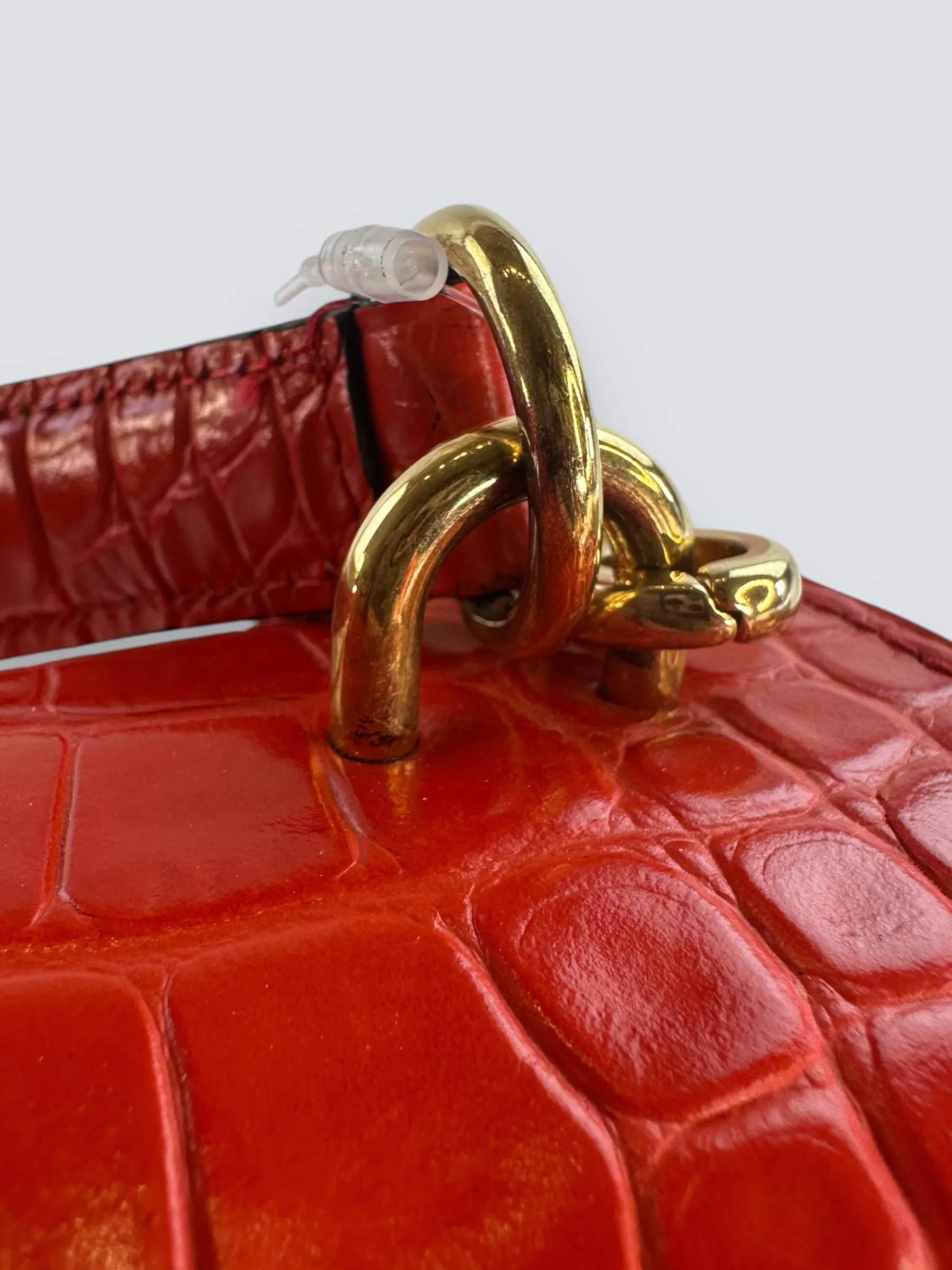 Mulberry Red Croc Print Leather ??Harlow?? Satchel