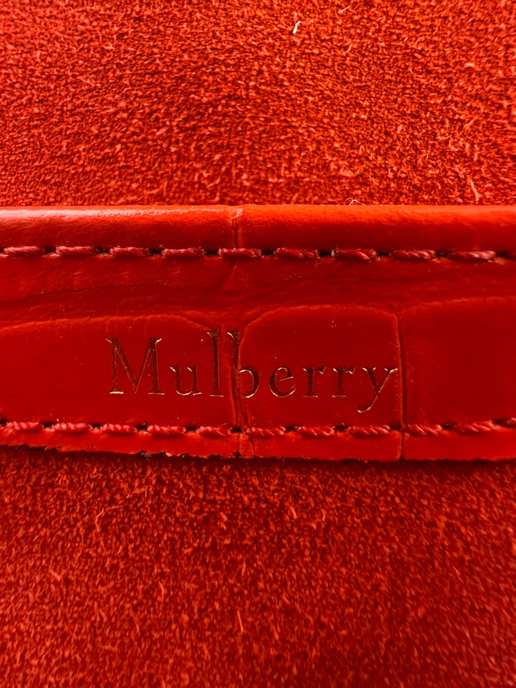 Mulberry Red Croc Print Leather ??Harlow?? Satchel