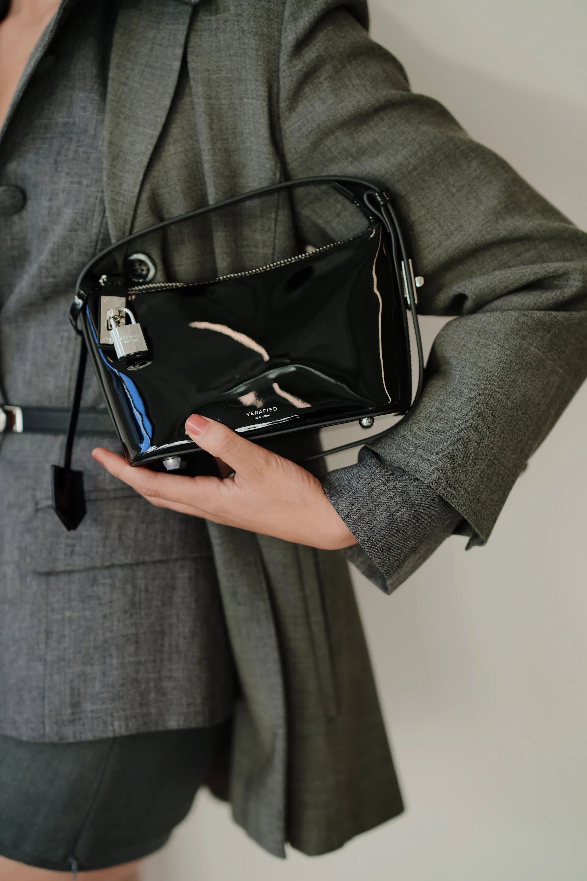 Patent Mini Silver Black Hobo Bag (Low Stock. Limited Edition)