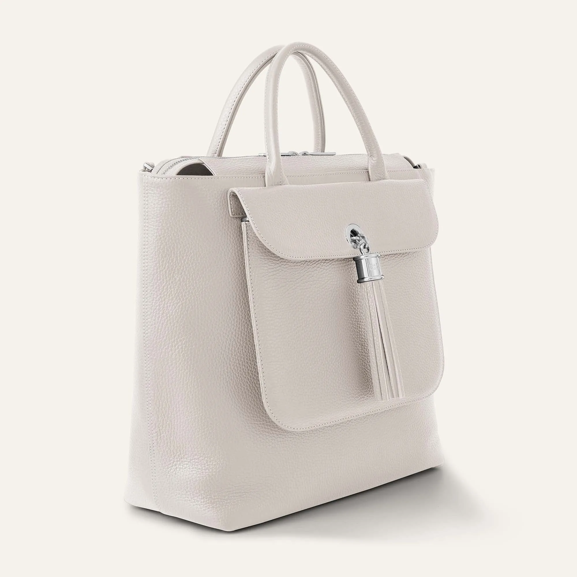 Poppy Backpack | Porcelain with Silver hardware