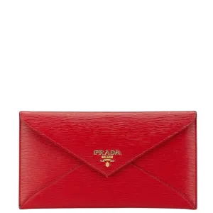 Prada Leather Long Wallet (Bi-Fold) (Pre-Owned)
