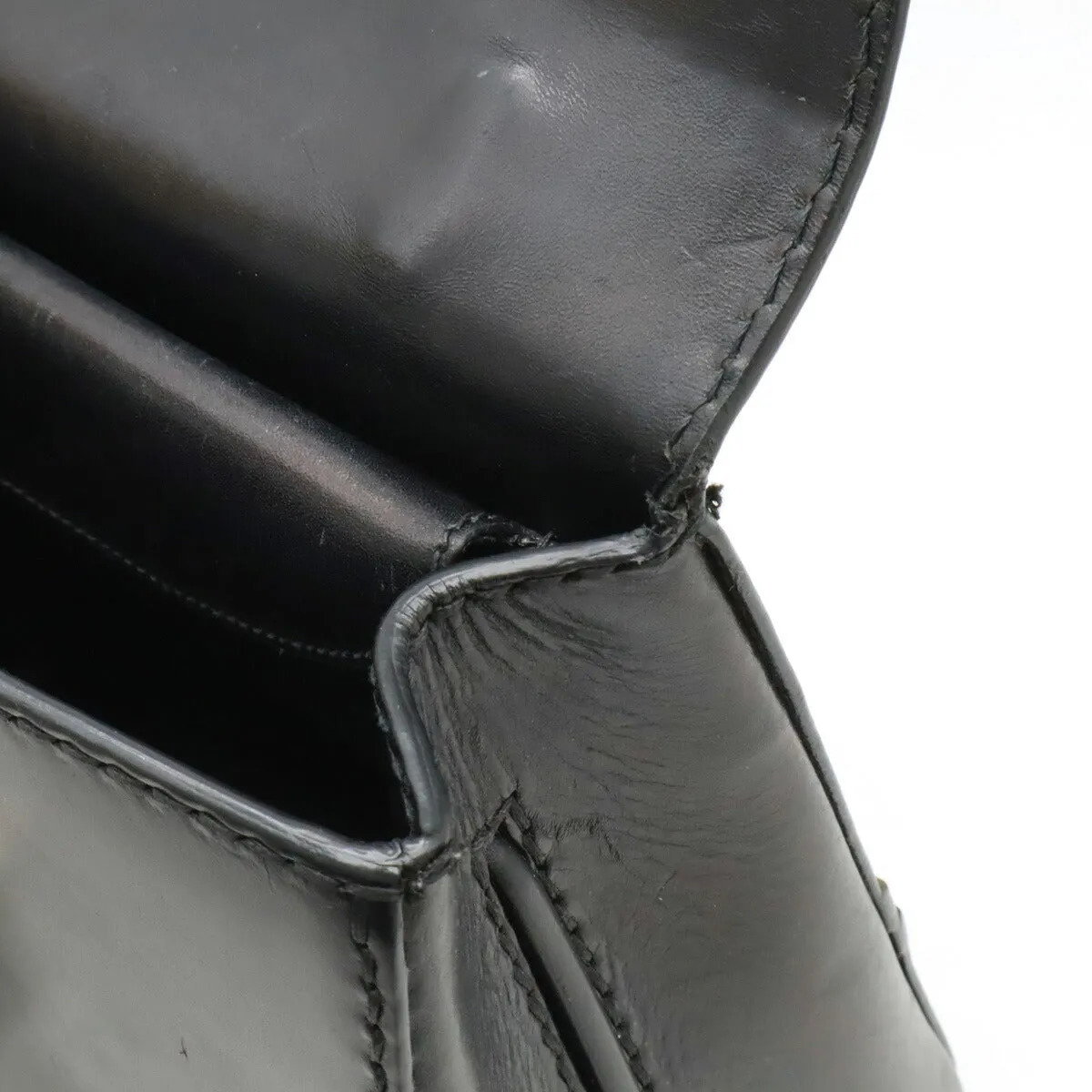 Prada Leather Stitch Rim Flap Handbag