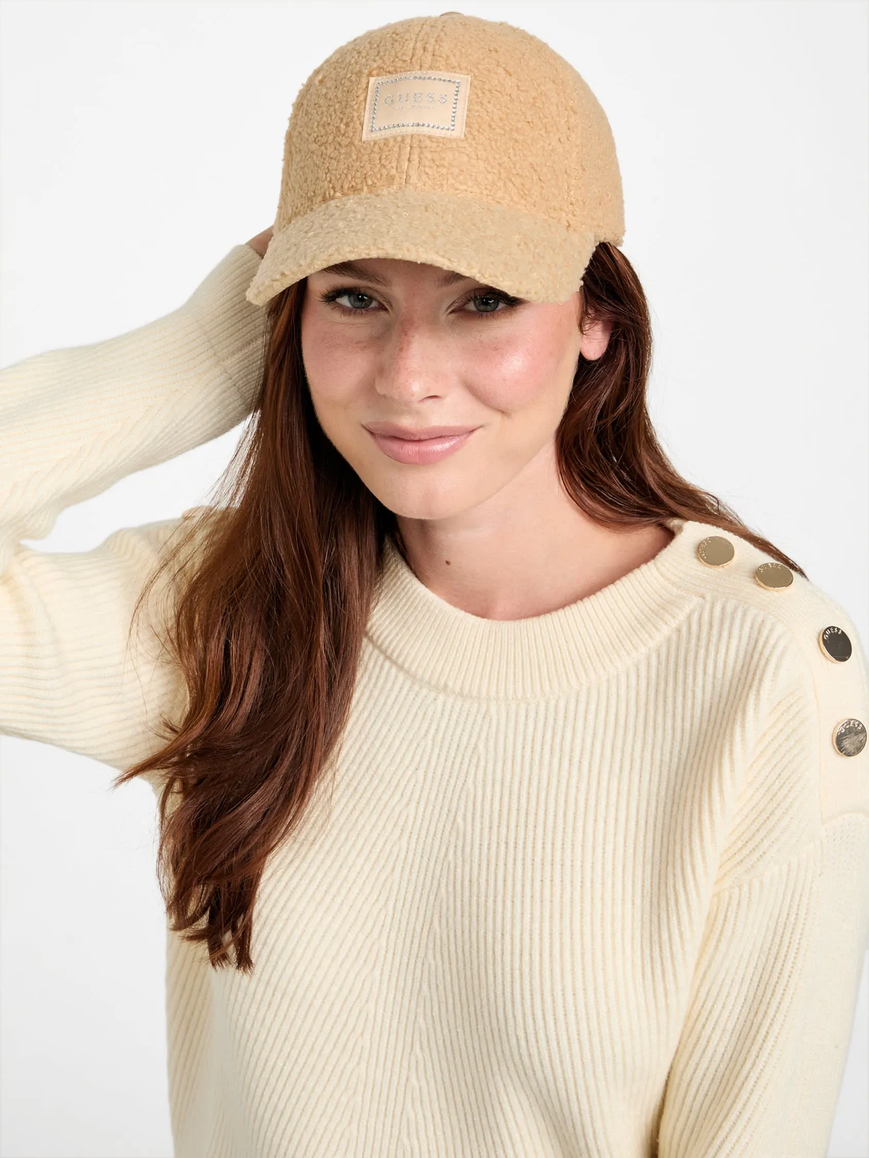 Rhinestone Sherpa Baseball Hat