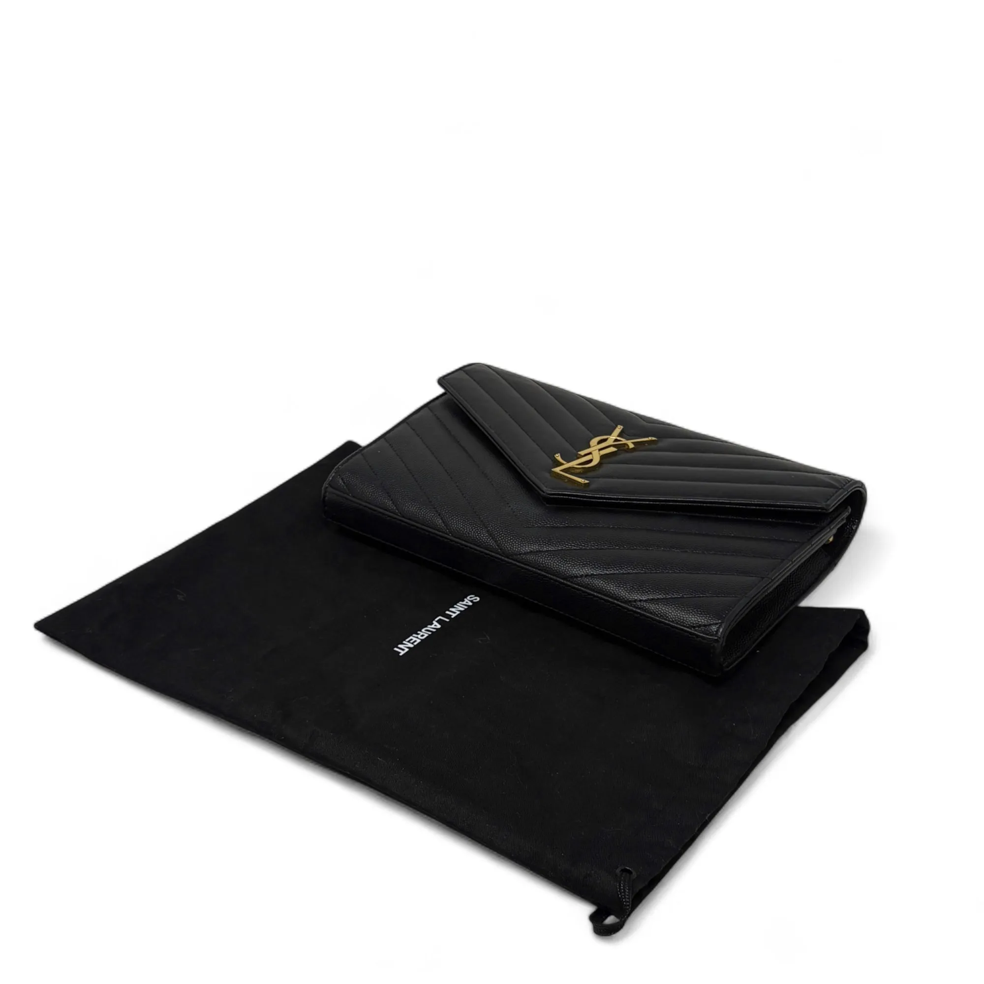 Saint Laurent Black Envelope Wallet On Chain