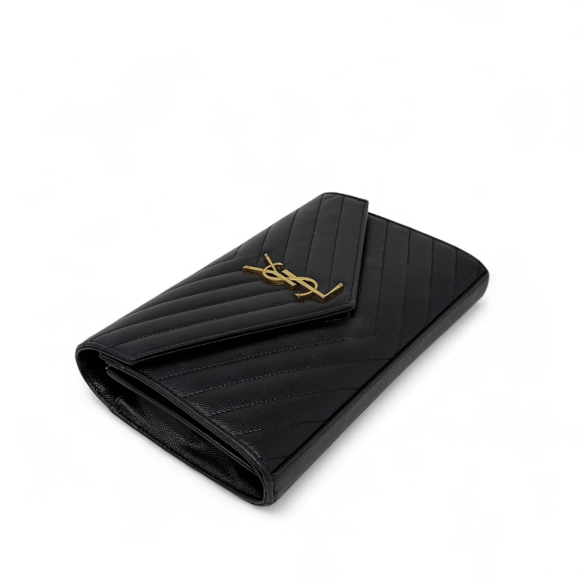 Saint Laurent Black Envelope Wallet On Chain