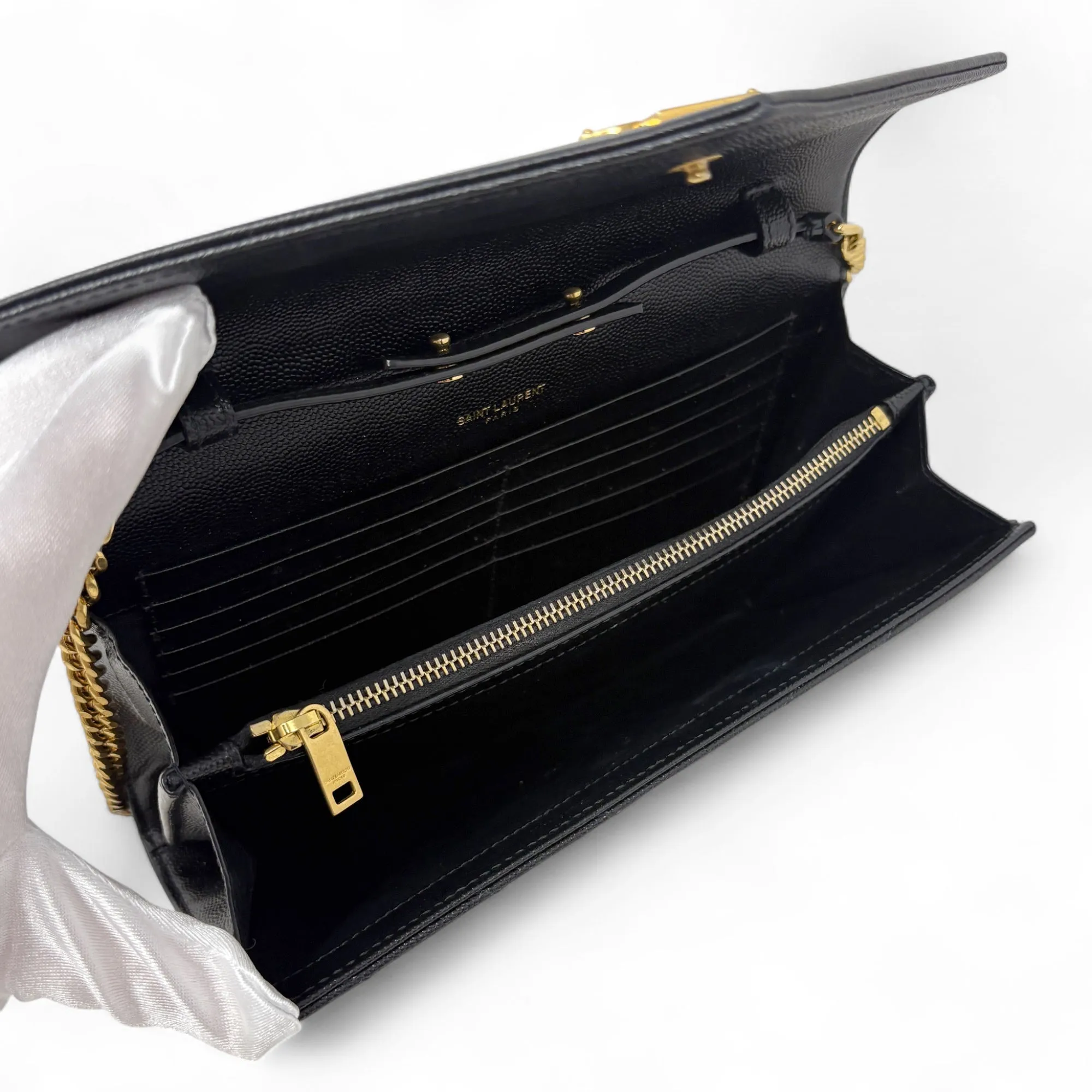 Saint Laurent Black Envelope Wallet On Chain