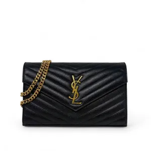 Saint Laurent Black Envelope Wallet On Chain