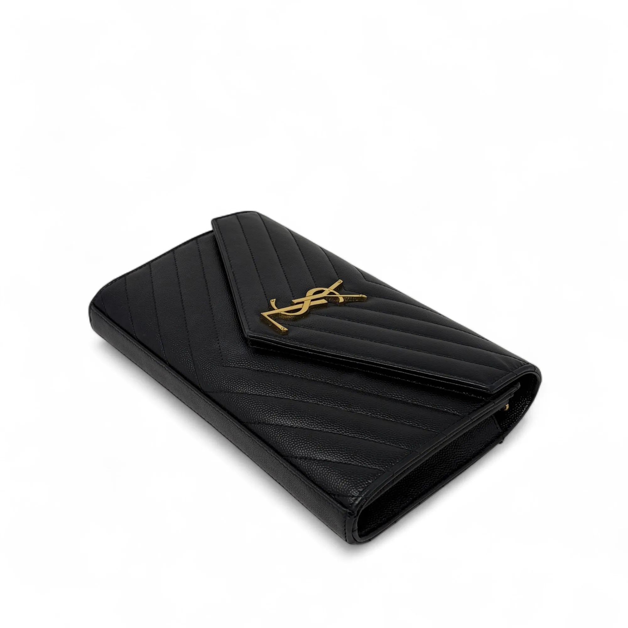 Saint Laurent Black Envelope Wallet On Chain