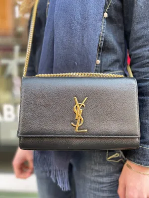 Saint Laurent Black Leather Kate Medium Crossbody