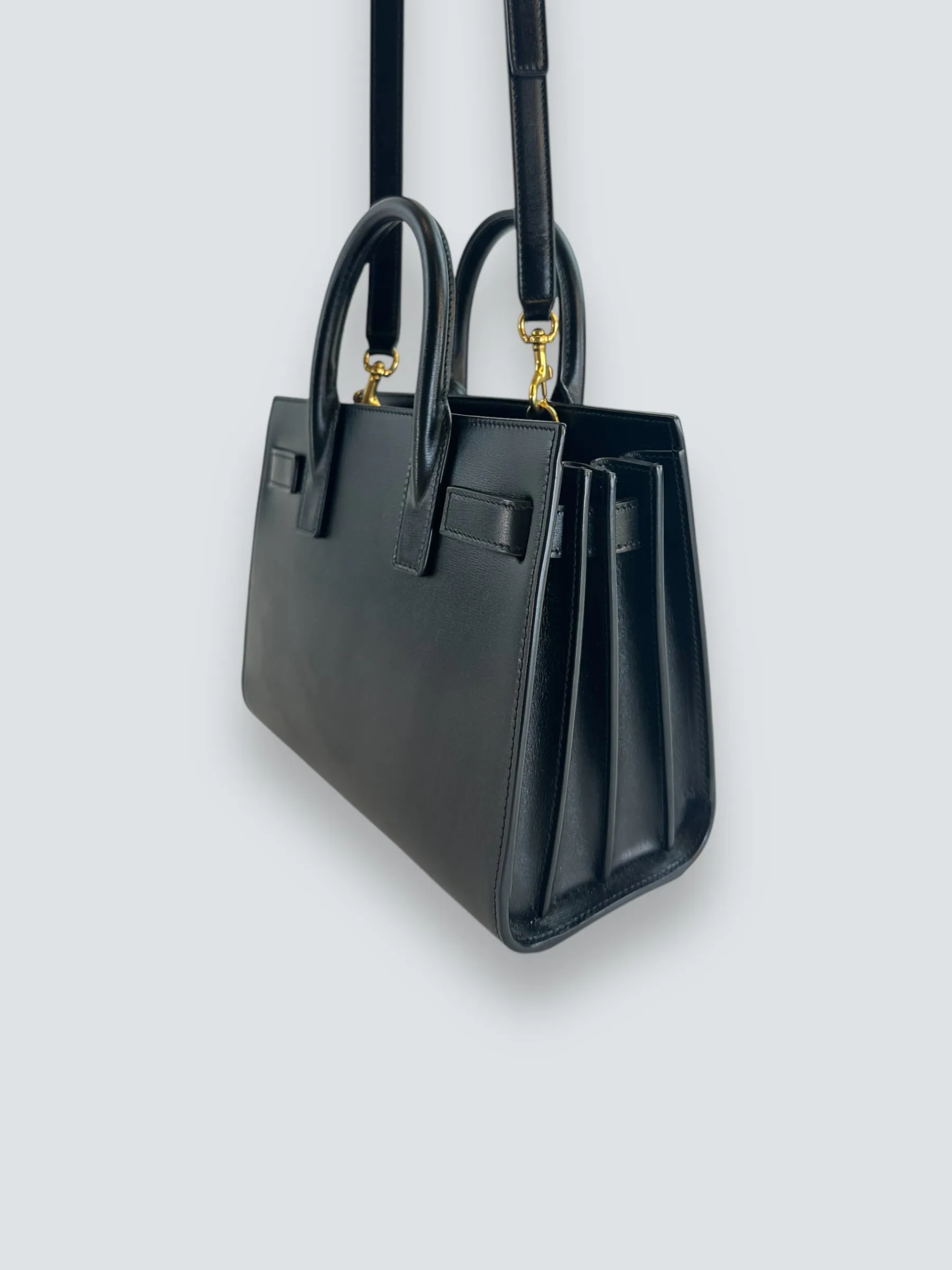 Saint Laurent Black Leather Nano ??Sac De Jour?? Tote