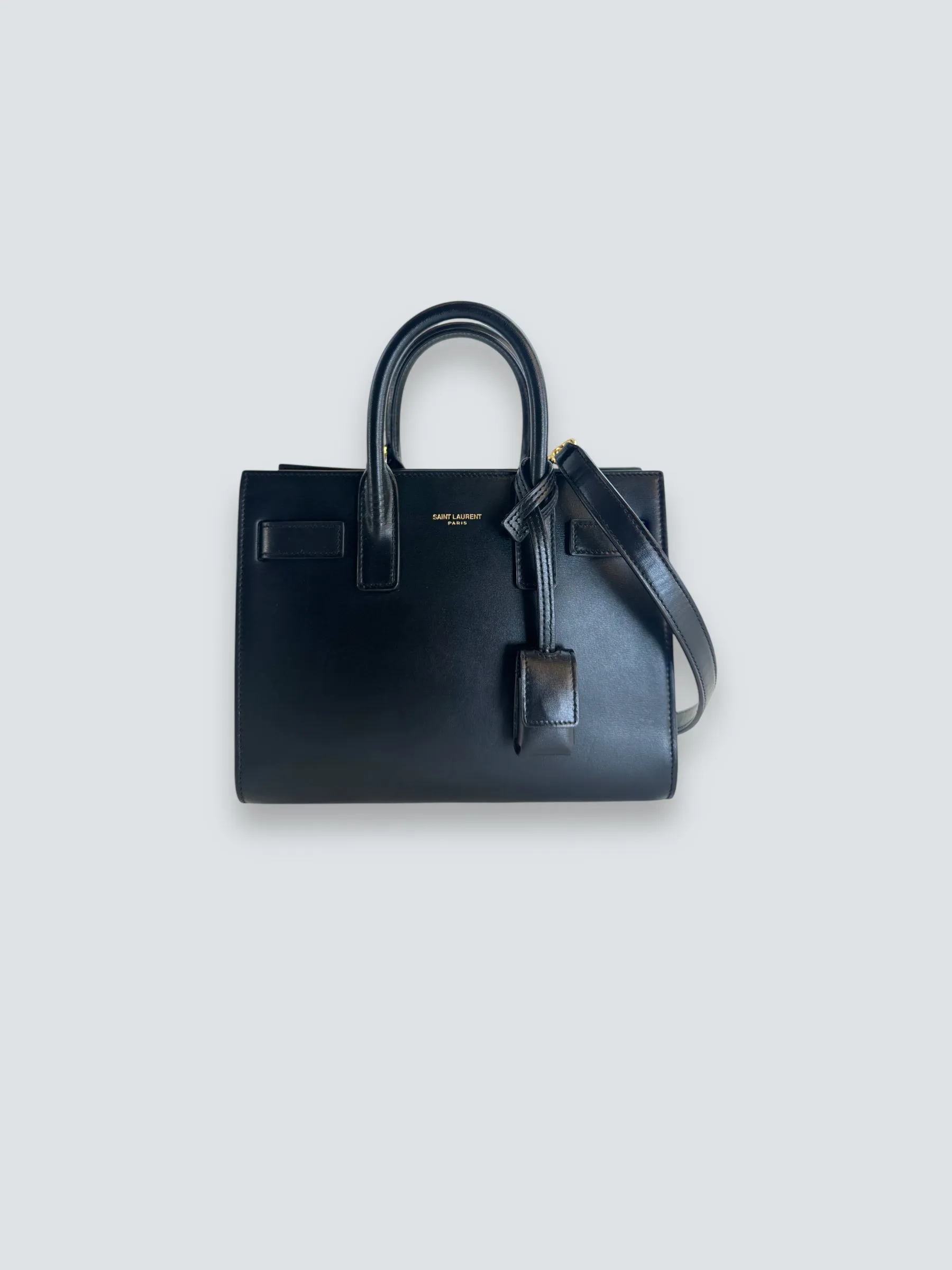 Saint Laurent Black Leather Nano ??Sac De Jour?? Tote