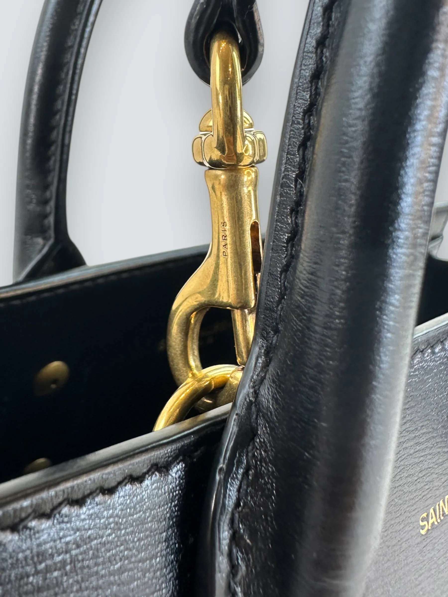 Saint Laurent Black Leather Nano ??Sac De Jour?? Tote