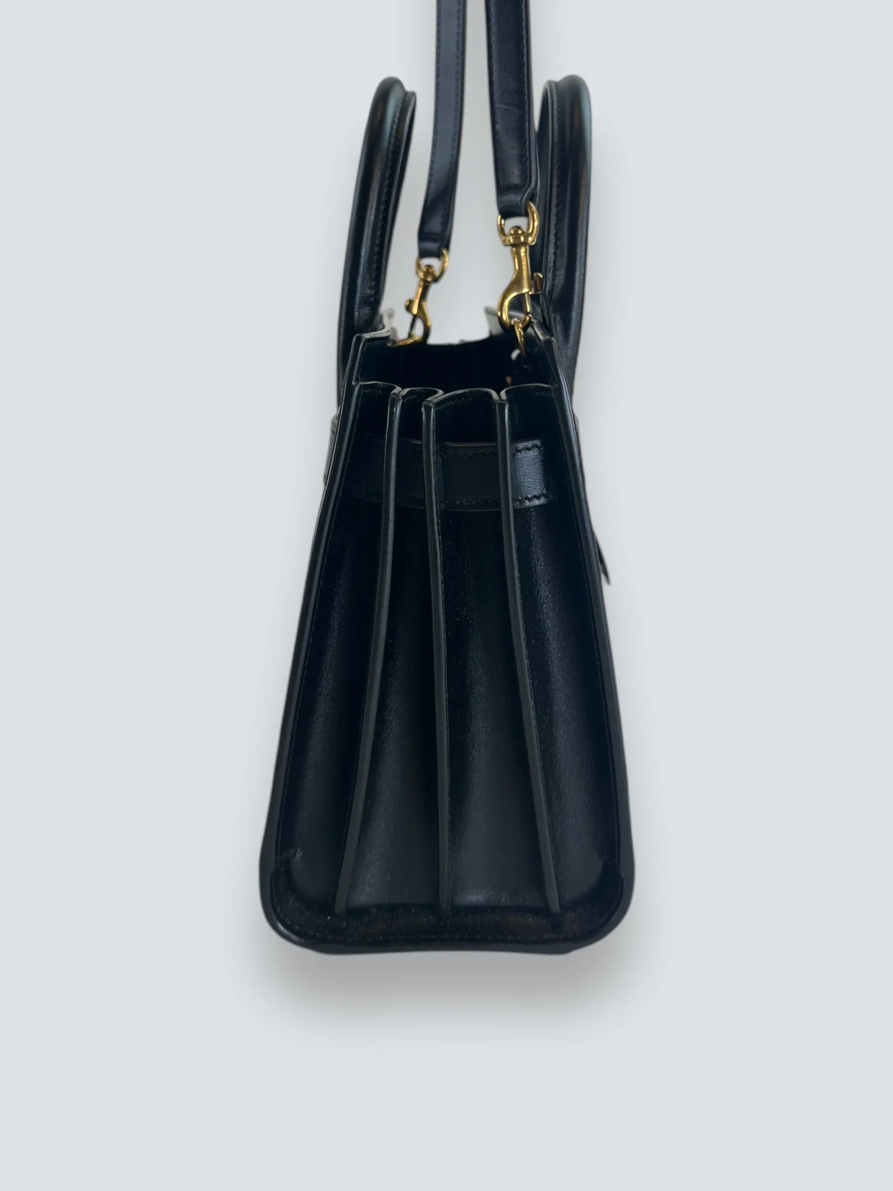 Saint Laurent Black Leather Nano ??Sac De Jour?? Tote