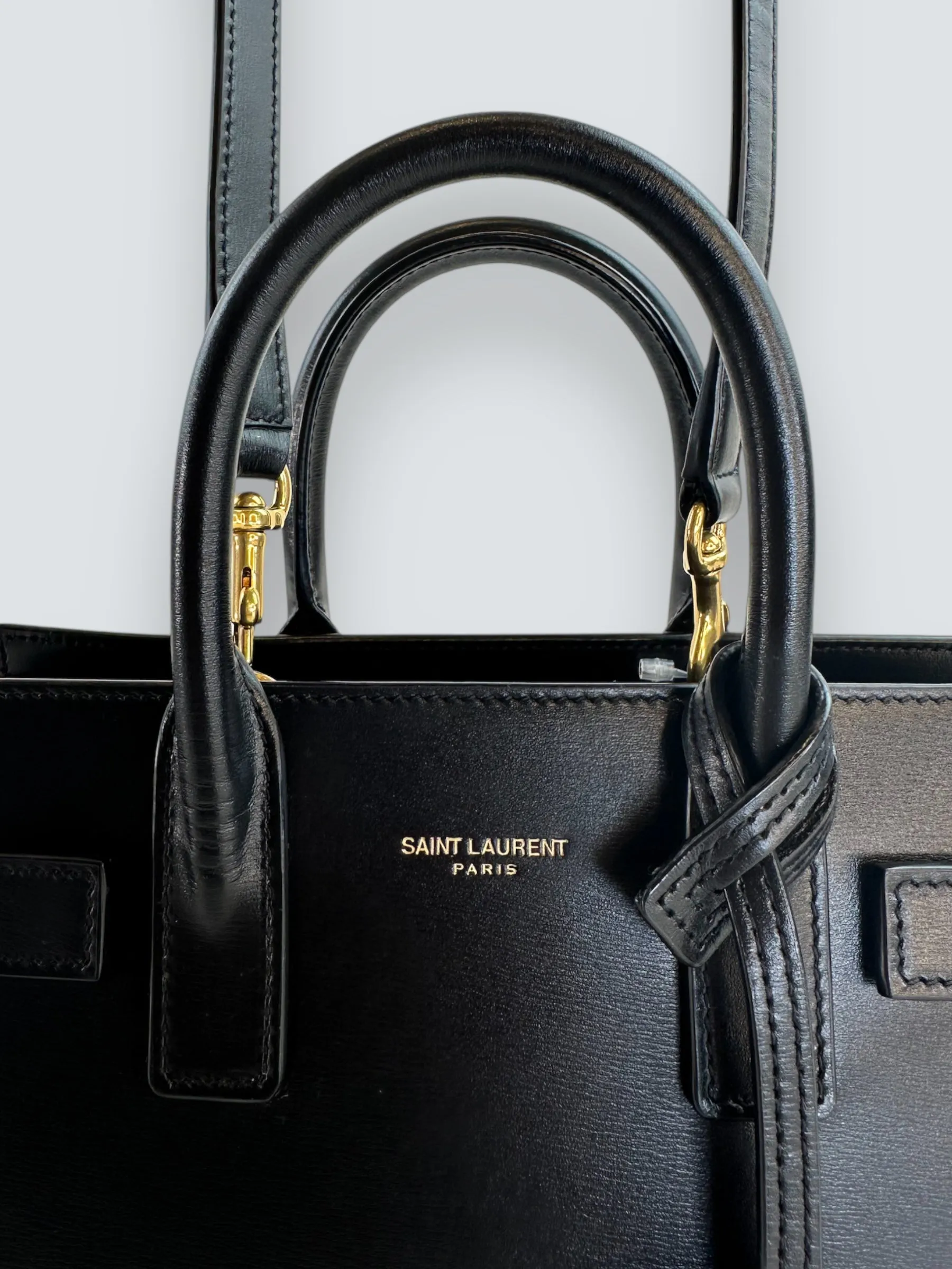 Saint Laurent Black Leather Nano ??Sac De Jour?? Tote