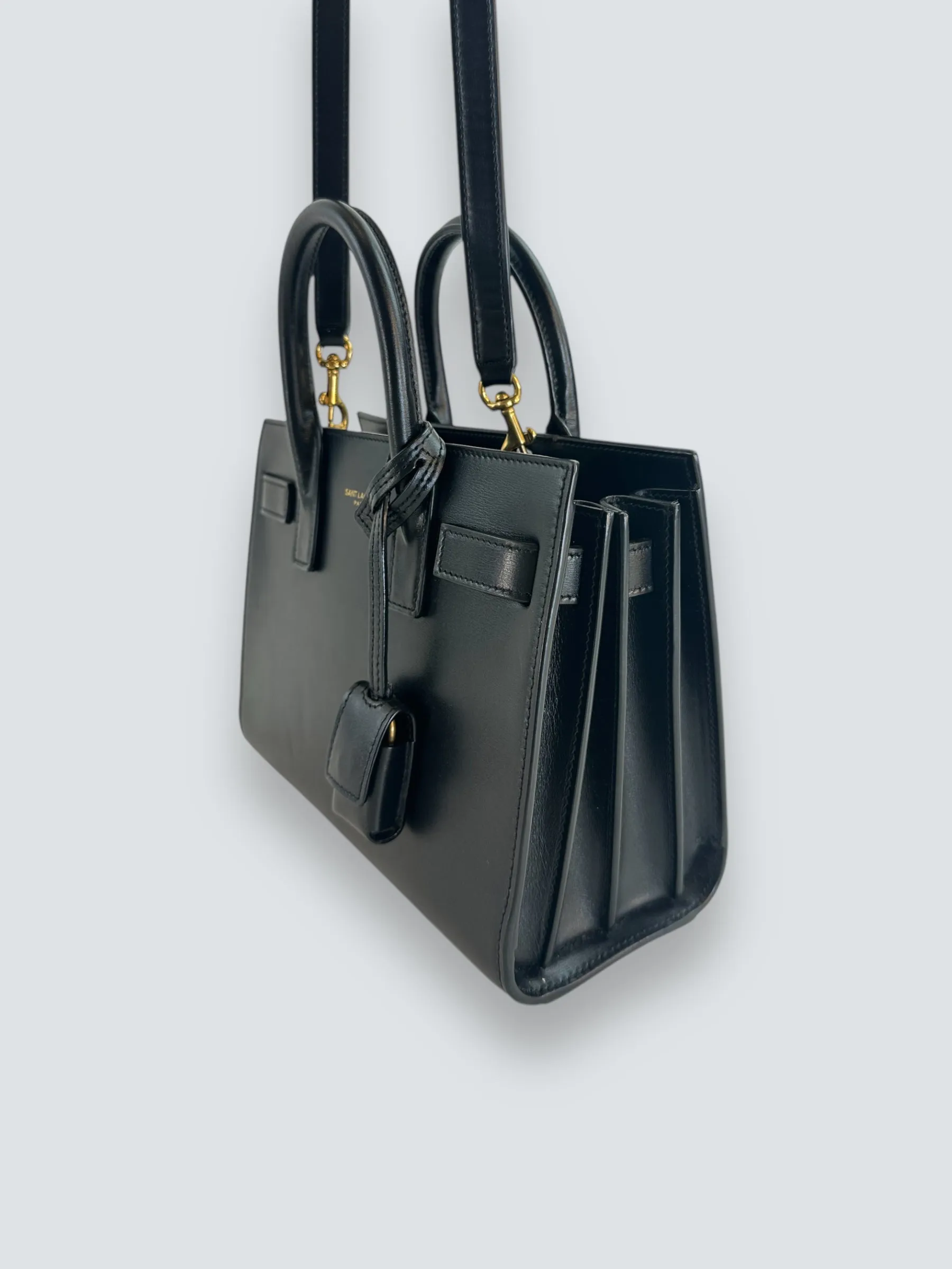 Saint Laurent Black Leather Nano ??Sac De Jour?? Tote