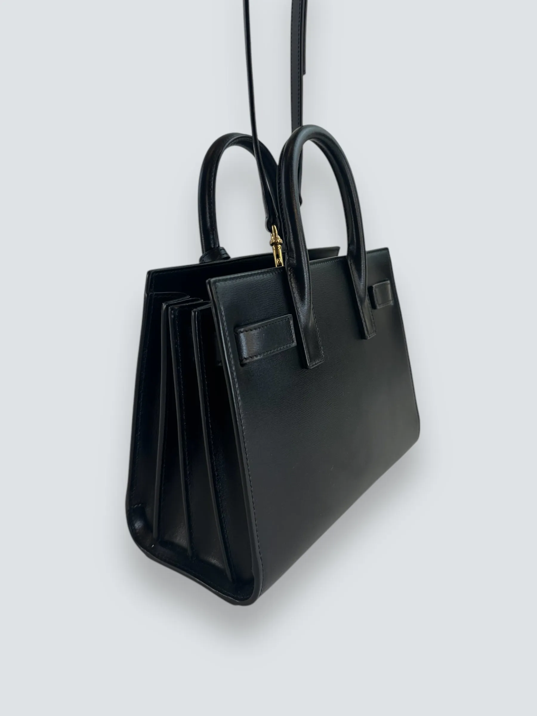 Saint Laurent Black Leather Nano ??Sac De Jour?? Tote