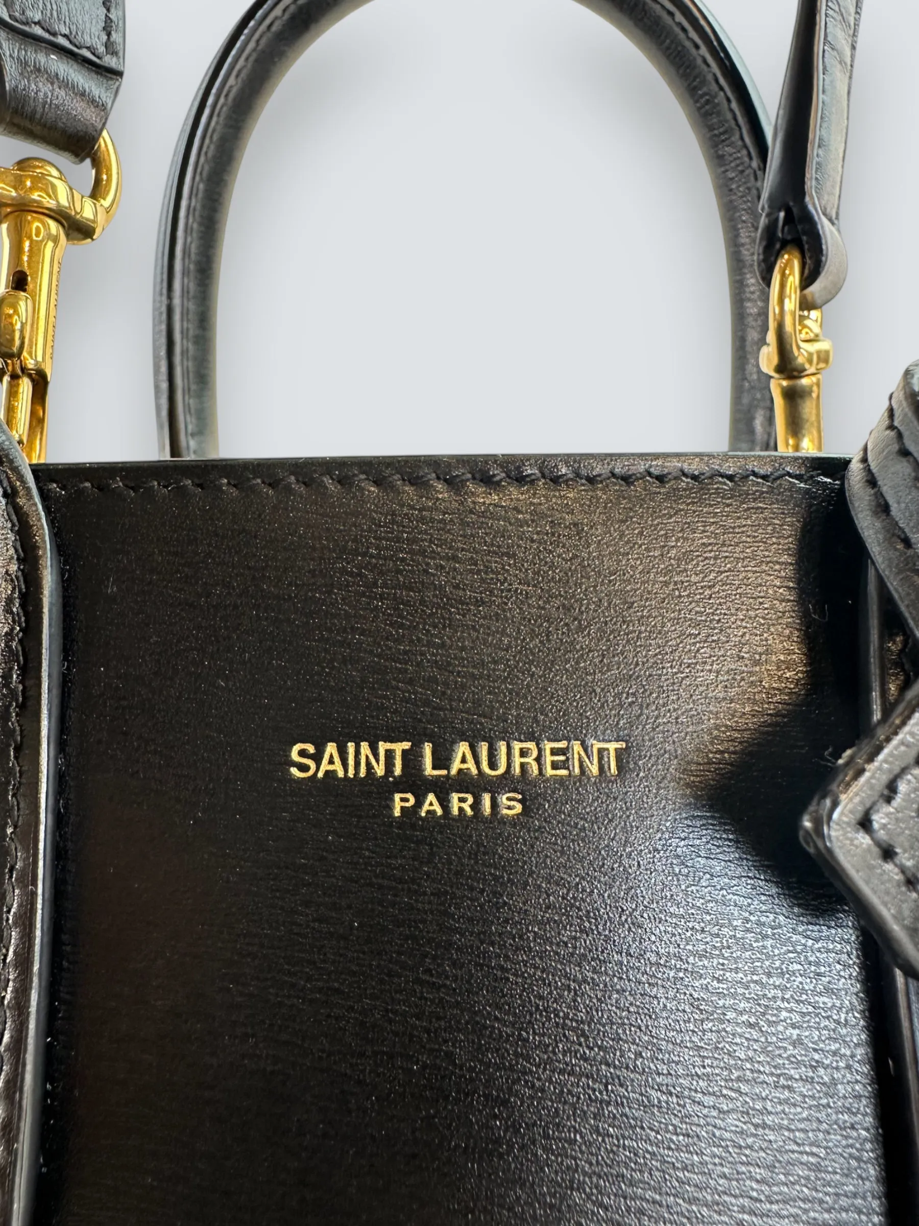 Saint Laurent Black Leather Nano ??Sac De Jour?? Tote