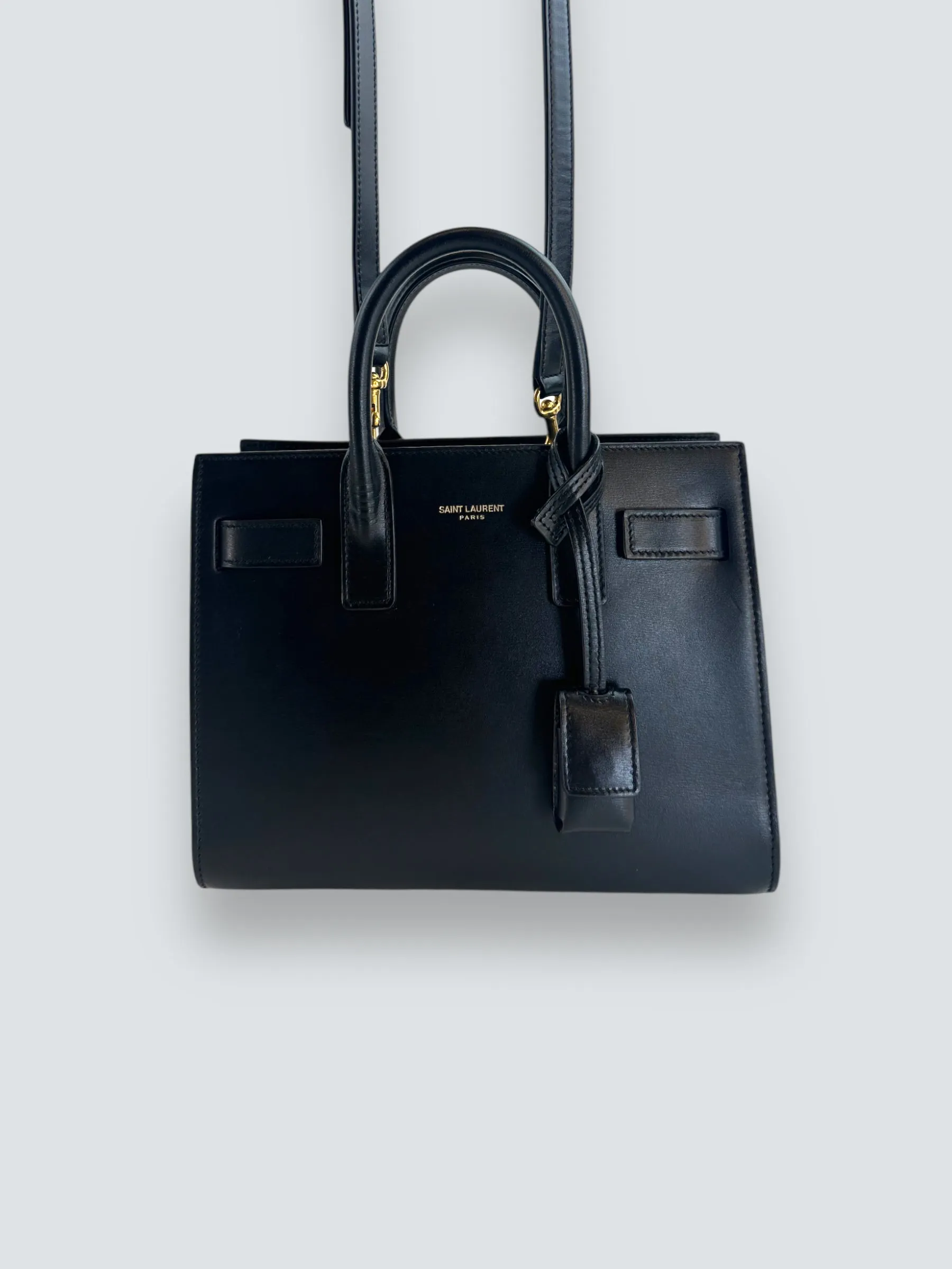 Saint Laurent Black Leather Nano ??Sac De Jour?? Tote