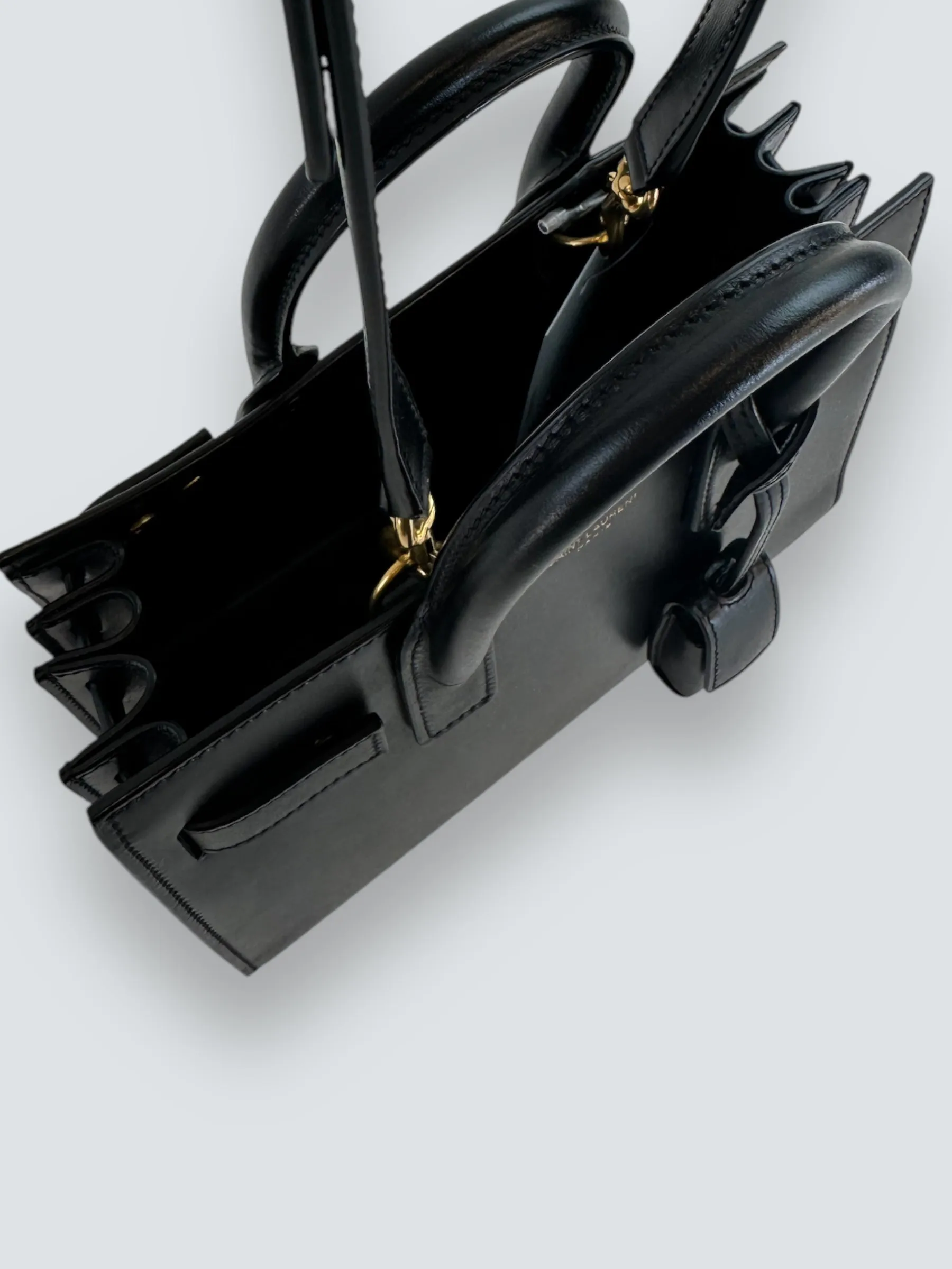 Saint Laurent Black Leather Nano ??Sac De Jour?? Tote