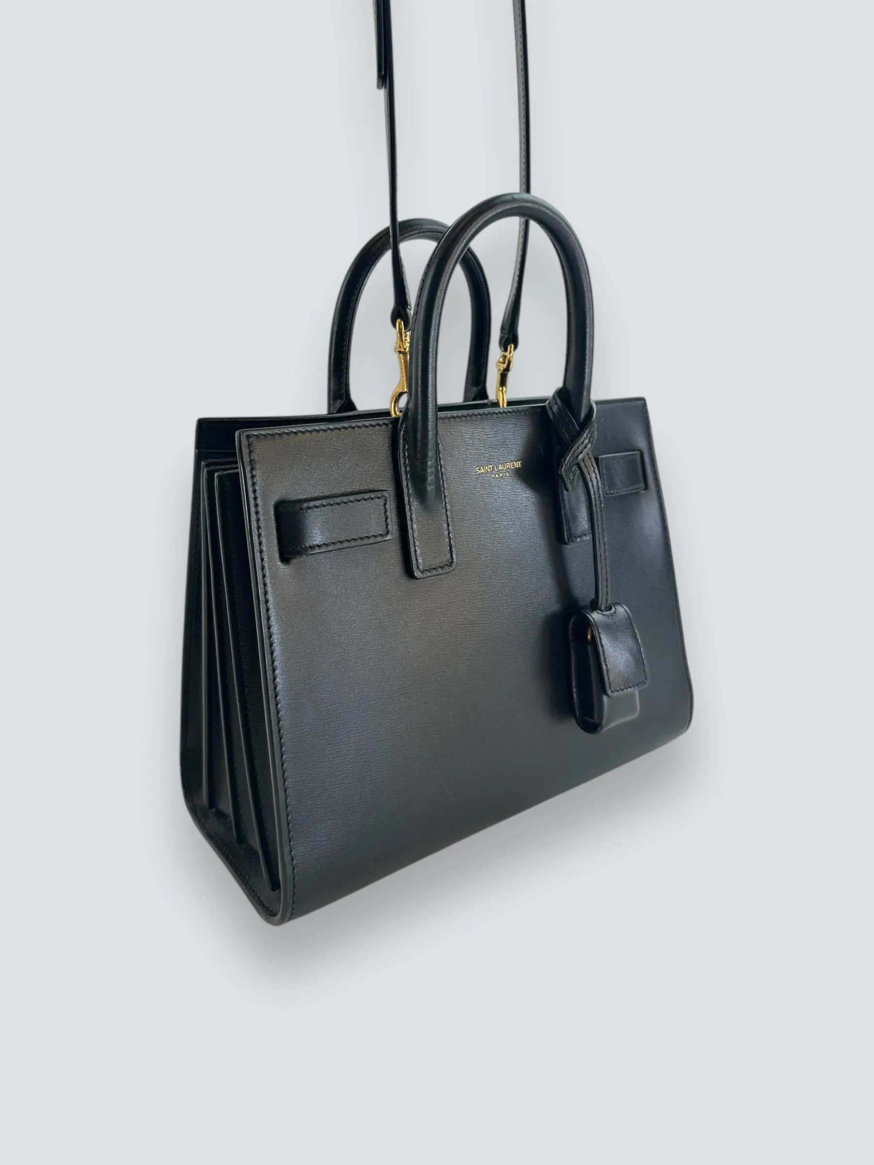 Saint Laurent Black Leather Nano ??Sac De Jour?? Tote