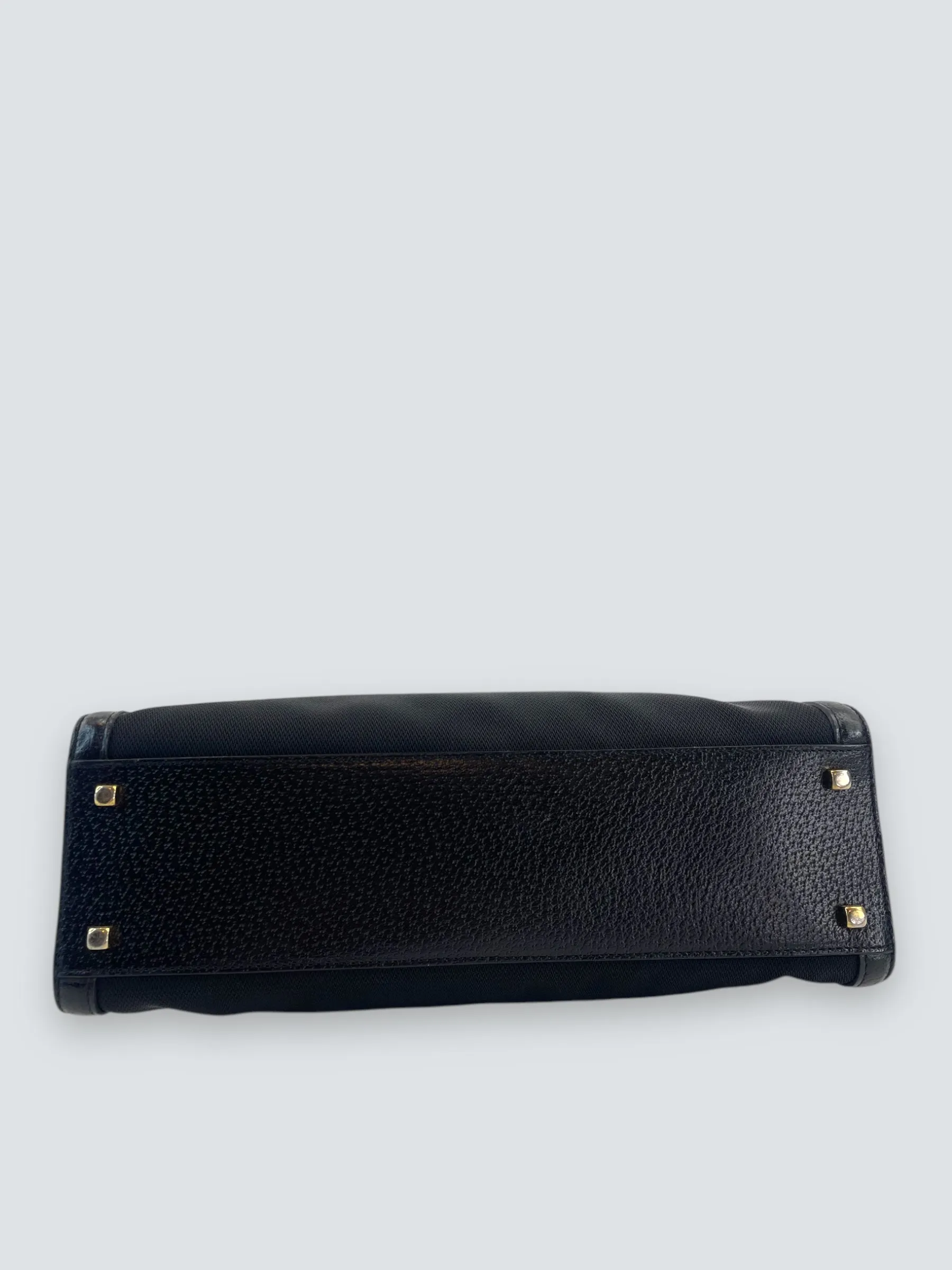 Salvatore Ferragamo Vintage Black Canvas & Leather Handbag