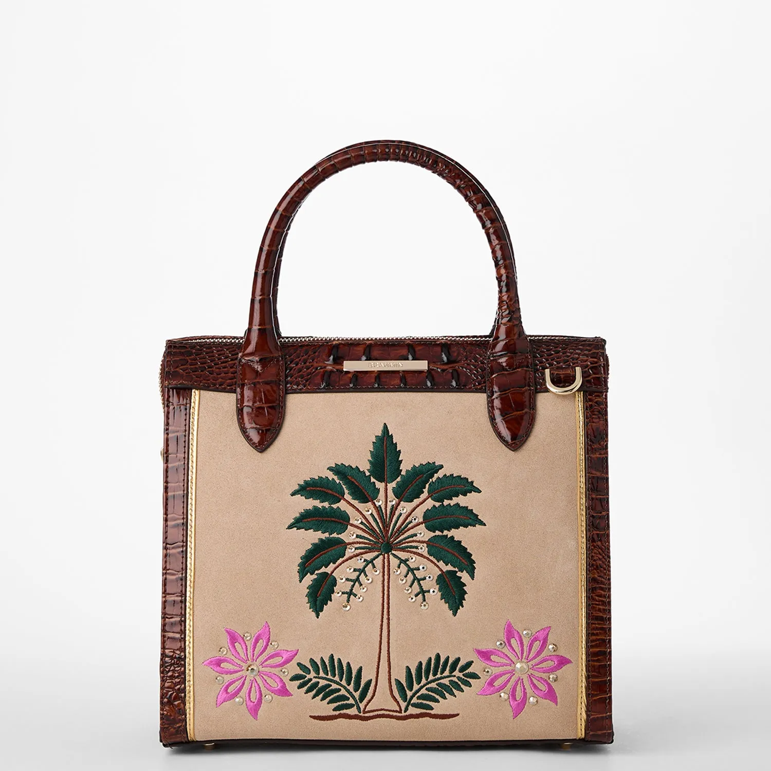 Small Caroline Satchel Pecan Palawan