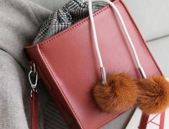 Small Cute Leather Womens Stylish Bucket Crossbody Purse Barrel Shoulder Bag for Women