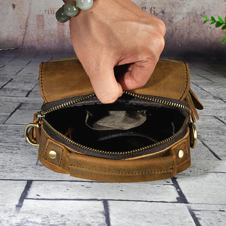 Small Leather Handbag Belt Pouch for men Waist Bag BELT BAG Shoulder Bag For Men