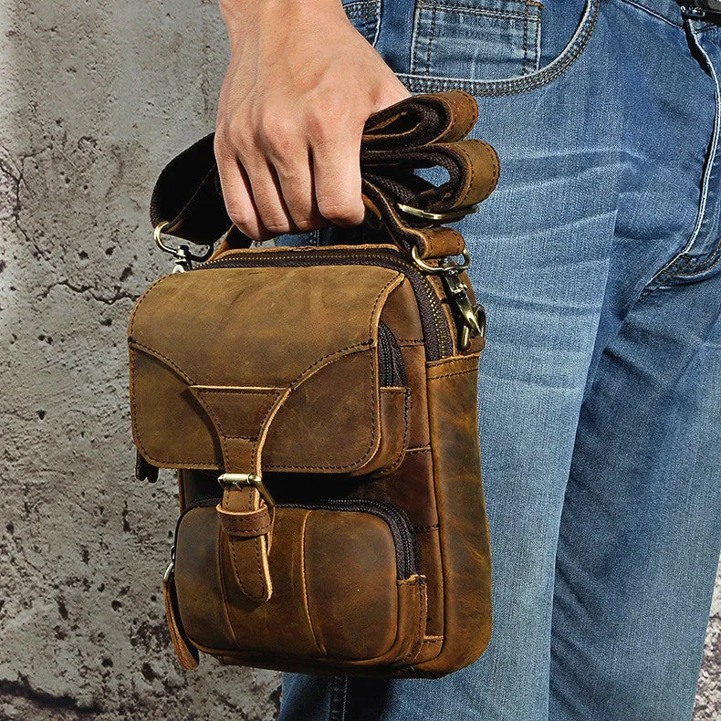 Small Leather Handbag Belt Pouch for men Waist Bag BELT BAG Shoulder Bag For Men
