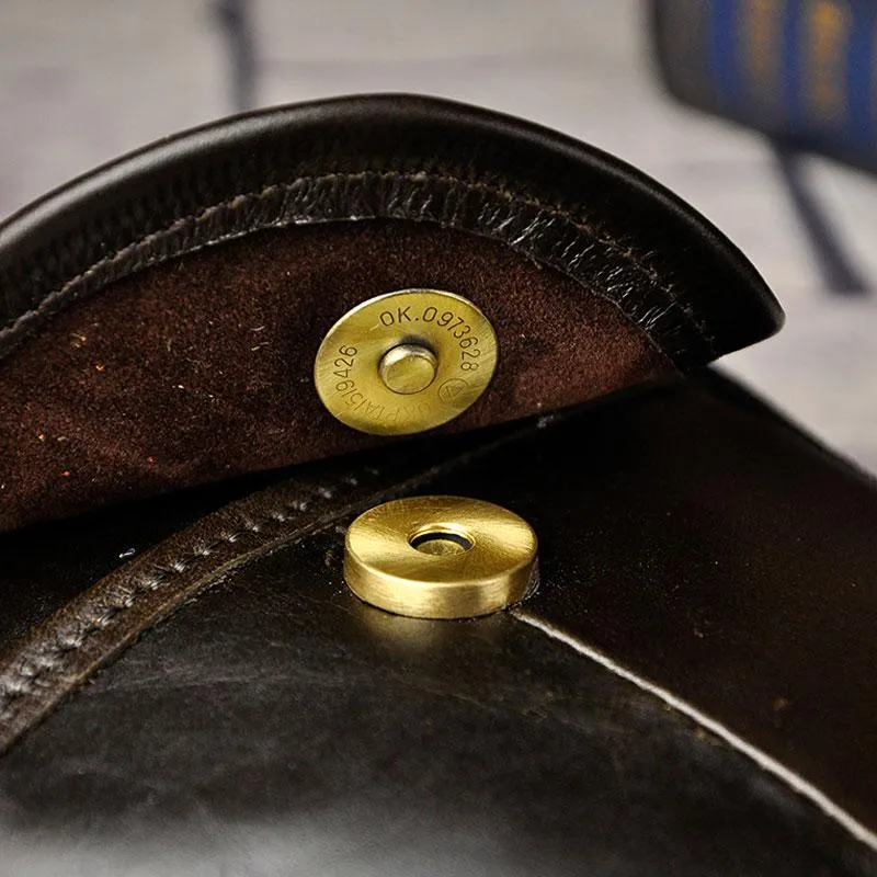 Small Mens Leather Belt Pouch Side Bag Holster Belt Case Waist Pouch for Men