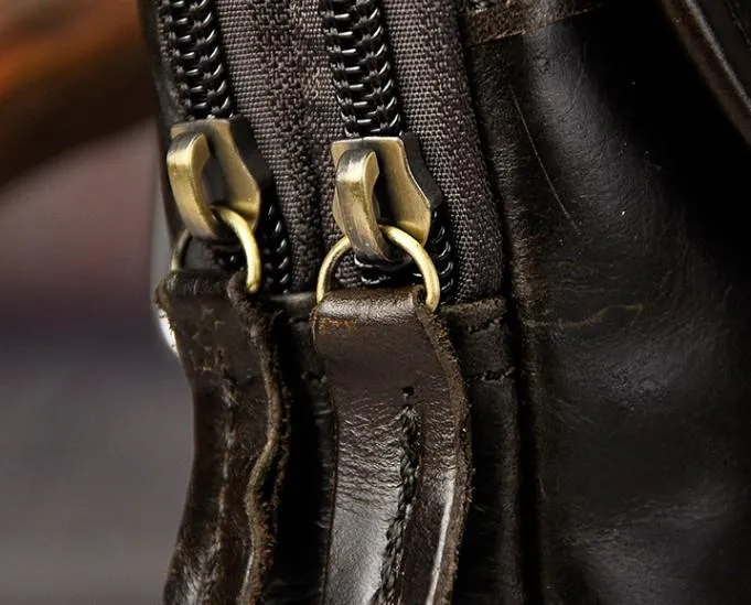 Small Mens Leather Belt Pouch Side Bag Holster Belt Case Waist Pouch for Men