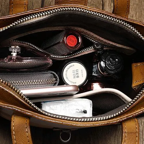 Small Vintage Red Womens Leather Bucket Handbag Brown Leather Bucket Shoulder Purse for Ladies