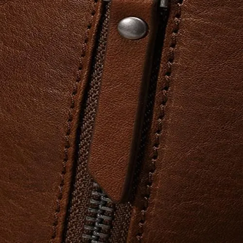 Small Womens Brown Leather Bucket Handbag Vintage Shoulder Barrel Purses for Ladies