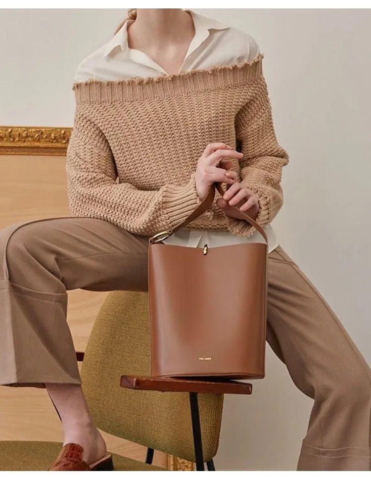 Stylish Bucket Bag LEATHER WOMENs SHOULDER BAG Purses FOR WOMEN