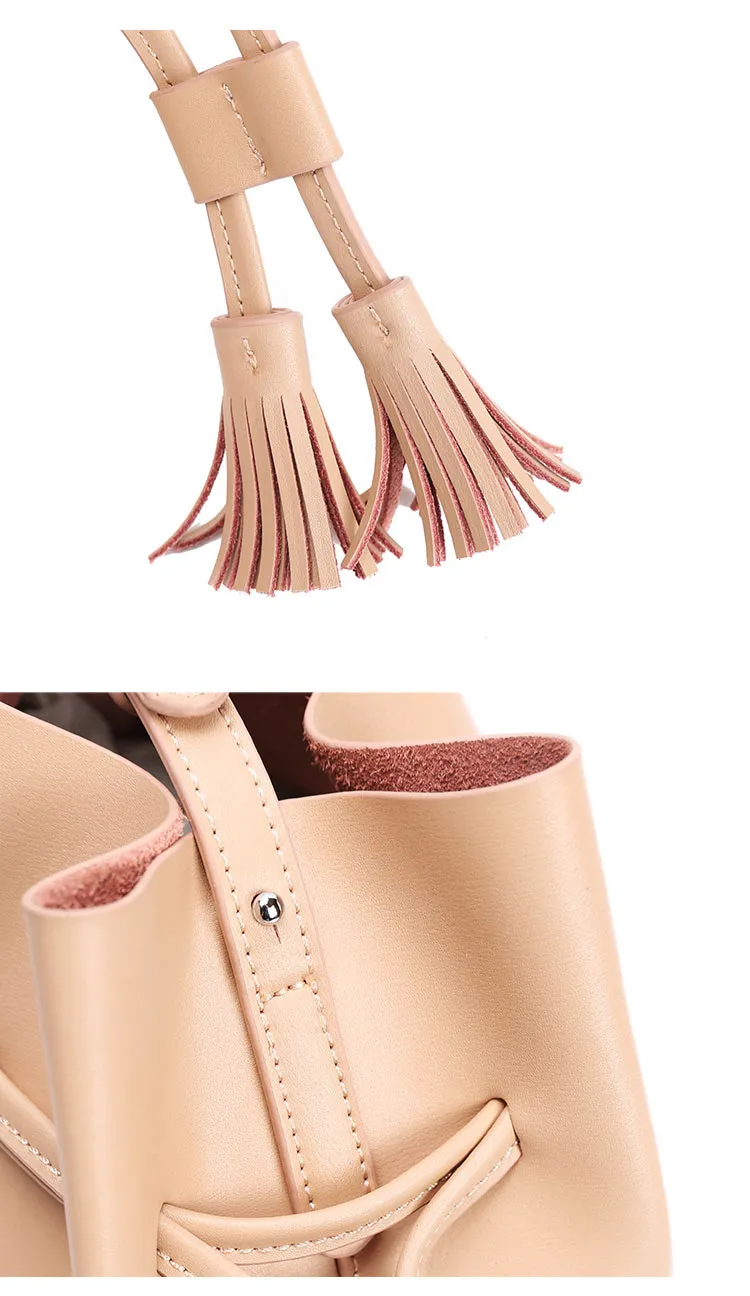 Stylish Bucket Bag LEATHER WOMENs SHOULDER BAGs Purse FOR WOMEN