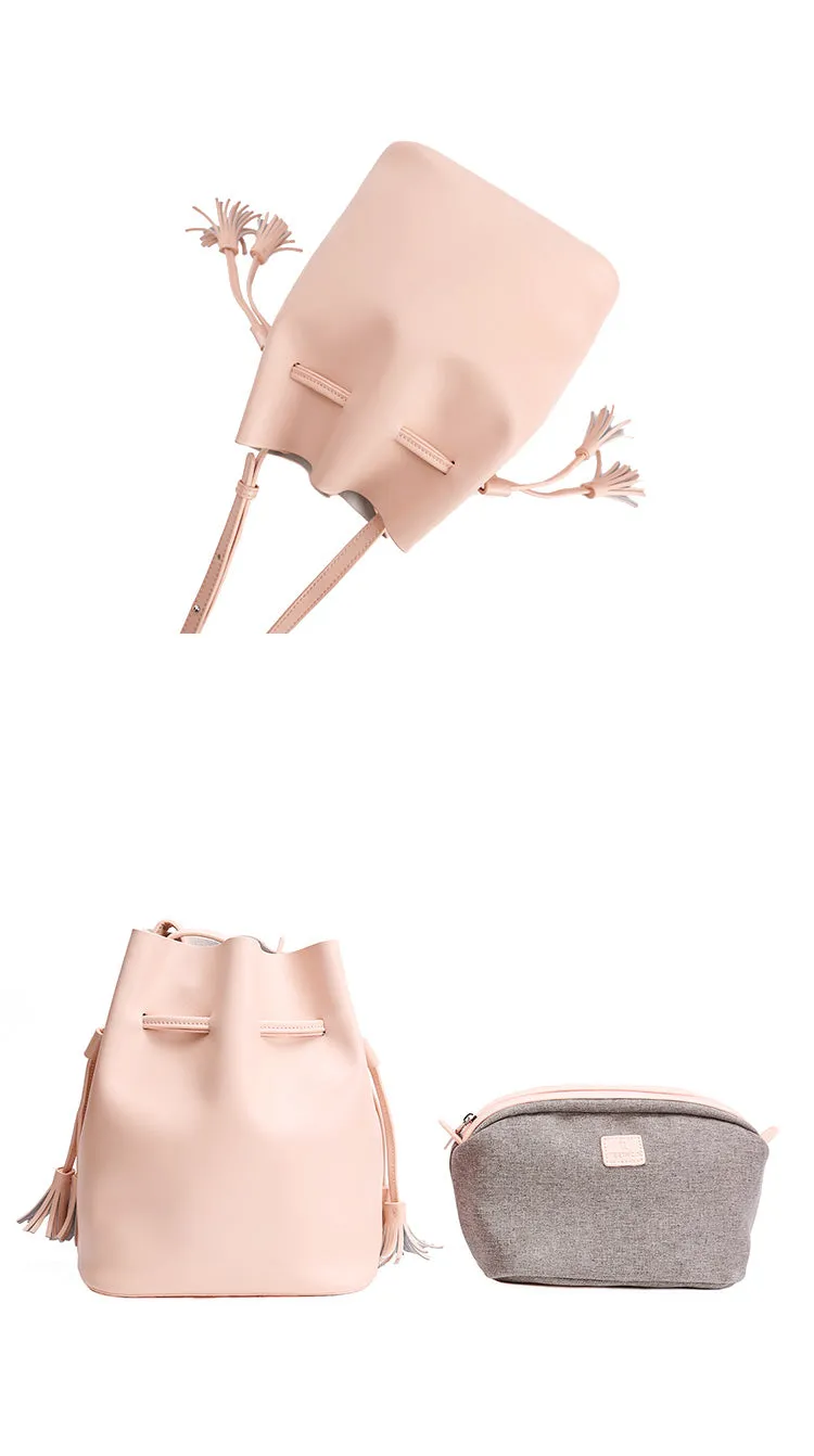 Stylish Bucket Bag LEATHER WOMENs SHOULDER BAGs Purse FOR WOMEN