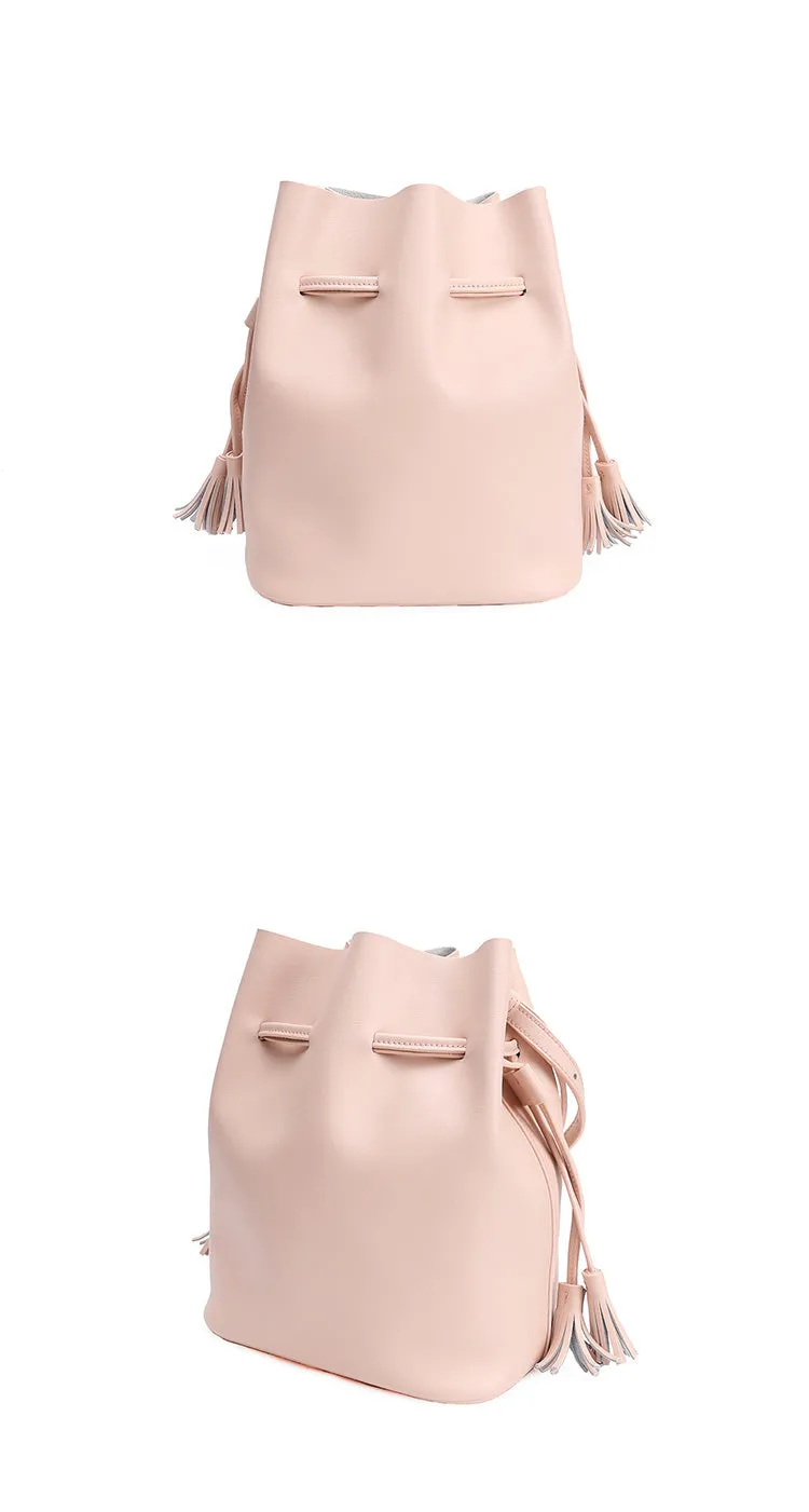 Stylish Bucket Bag LEATHER WOMENs SHOULDER BAGs Purse FOR WOMEN