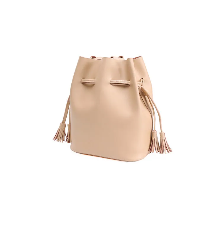 Stylish Bucket Bag LEATHER WOMENs SHOULDER BAGs Purse FOR WOMEN