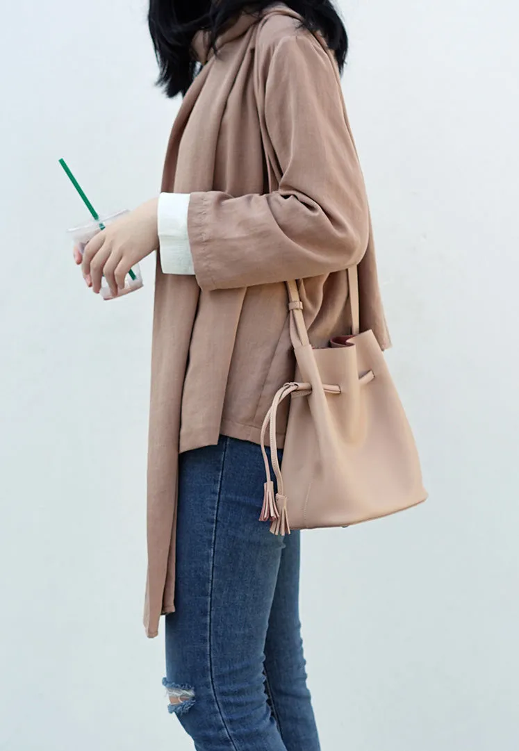 Stylish Bucket Bag LEATHER WOMENs SHOULDER BAGs Purse FOR WOMEN